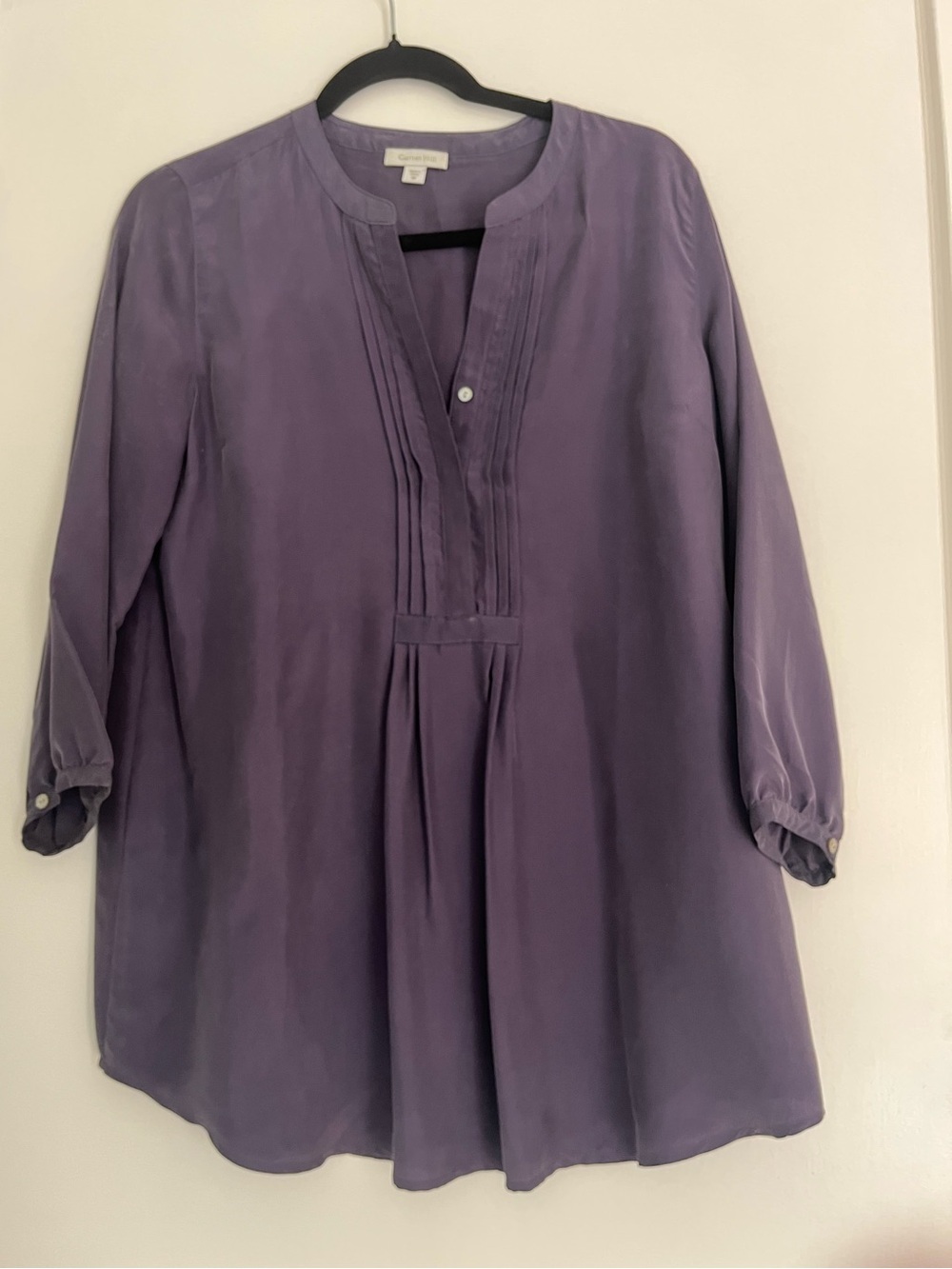 Garnet Hill Purple Silk Blouse in Size 6